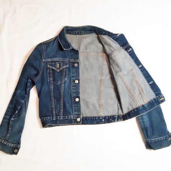 Denim Jean Cotton Long Sleeve 90's Grunge Jacket Top Vintage EUC Medium - Picture 5 of 13